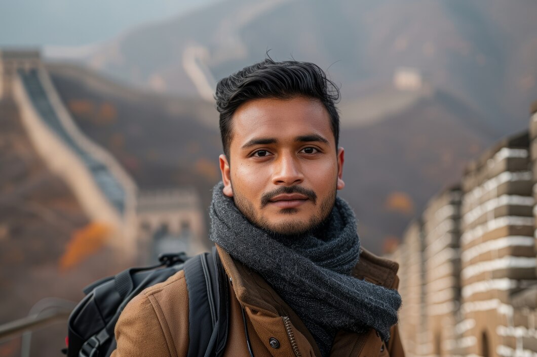 portrait-male-tourist-visiting-great-wall-china_23-2151261922